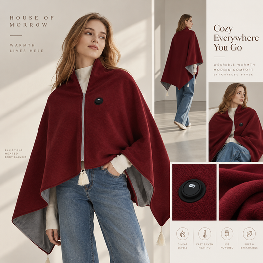 The Morrow HeatWrap | USB Heated Wearable Blanket